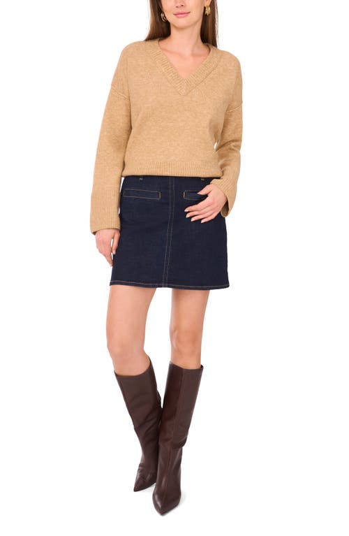 Vince Camuto High-low V-neck Sweater In Animal Print