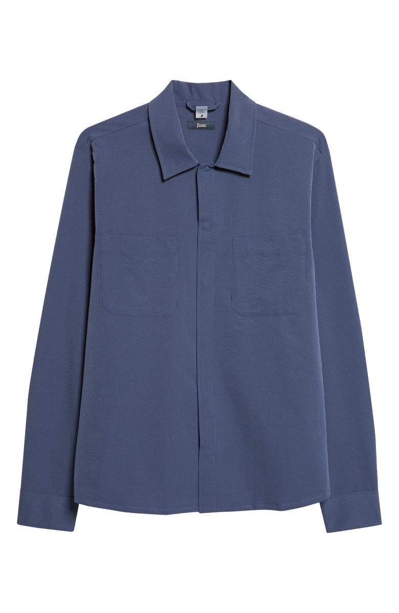 Herno Seersucker Shirt Jacket, Main, color, 9119 French Blue