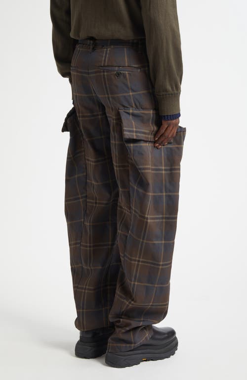 Sacai Belted Plaid Cargo Pants In Multi