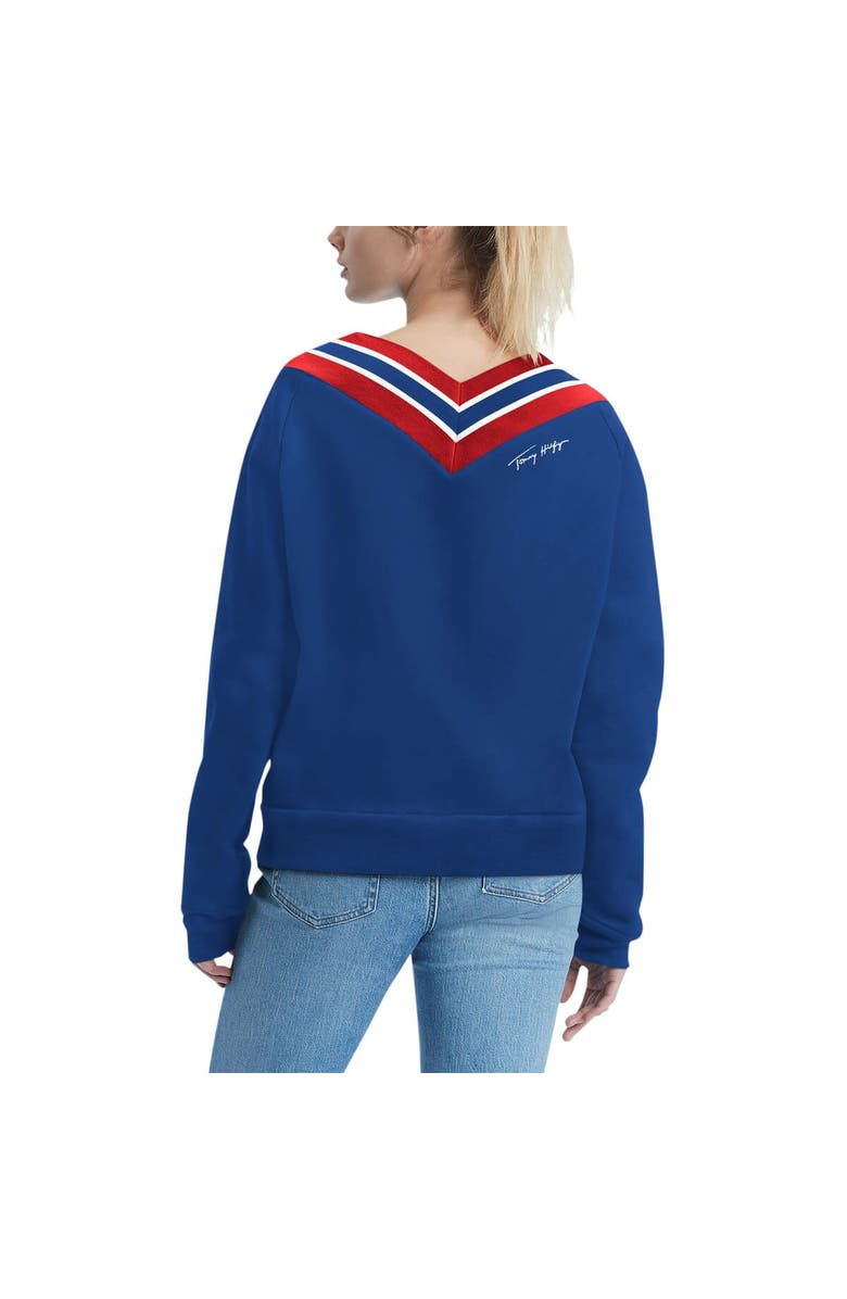 Tommy Hilfiger Women's Tommy Hilfiger Royal Buffalo Bills Heidi Raglan V-Neck Sweater, Alternate, color,