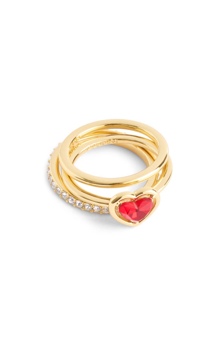 COACH Halo Heart Set of 3 Stackable Rings, Main, color, 