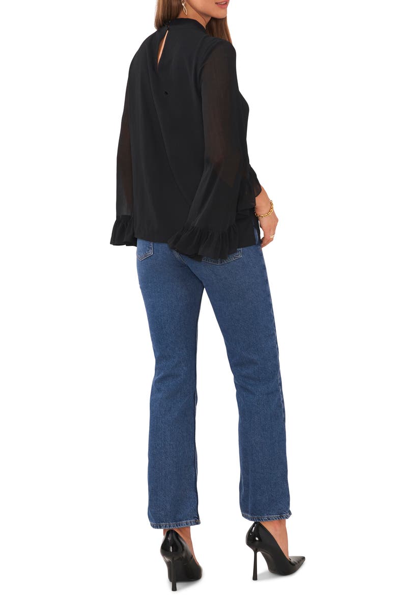 Vince Camuto Ruffle Sleeve Mock Neck Blouse, Alternate, color, 