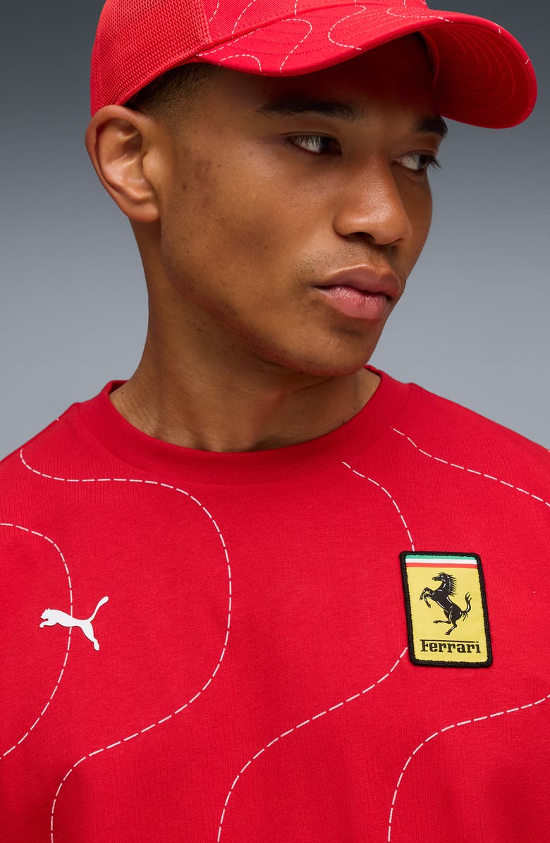 PUMA x Scuderia Ferrari Monza Cotton Graphic T-Shirt, Alternate, color, Rosso Corsa