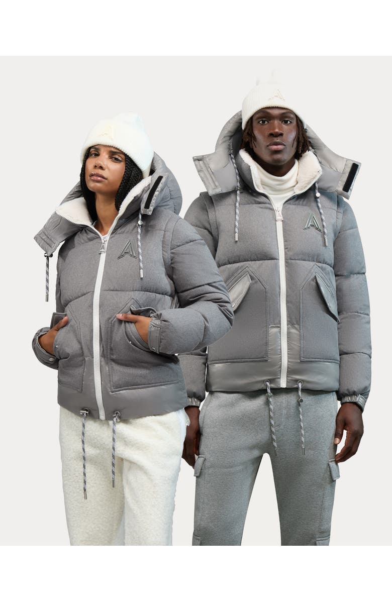 Alpenhaus Megeve- W 2-in-1 Relaxed Fit Puffer in Softly Brushed Fabric, Main, color, Fog Grey