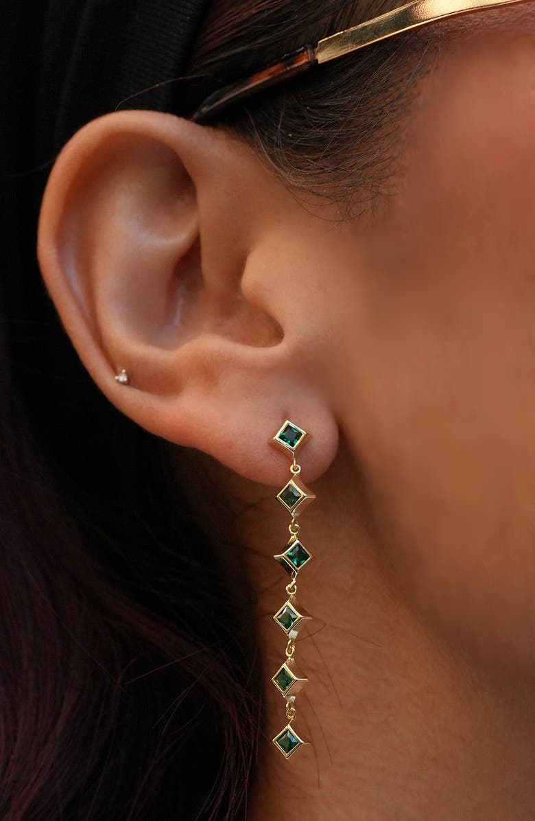 ARGENTO VIVO Linear Cubic Zirconia Drop Earrings, Alternate, color, Gold