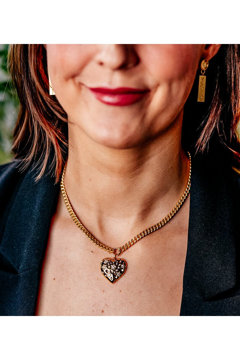 Big Heart Necklace, Alternate, color, Gold