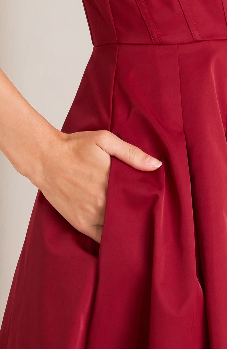 FREEMARKET Fit & Flare Midi Dress, Alternate, color, Maroon