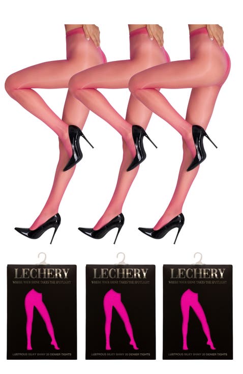 3 Pairs of Glossy Sheer Tights