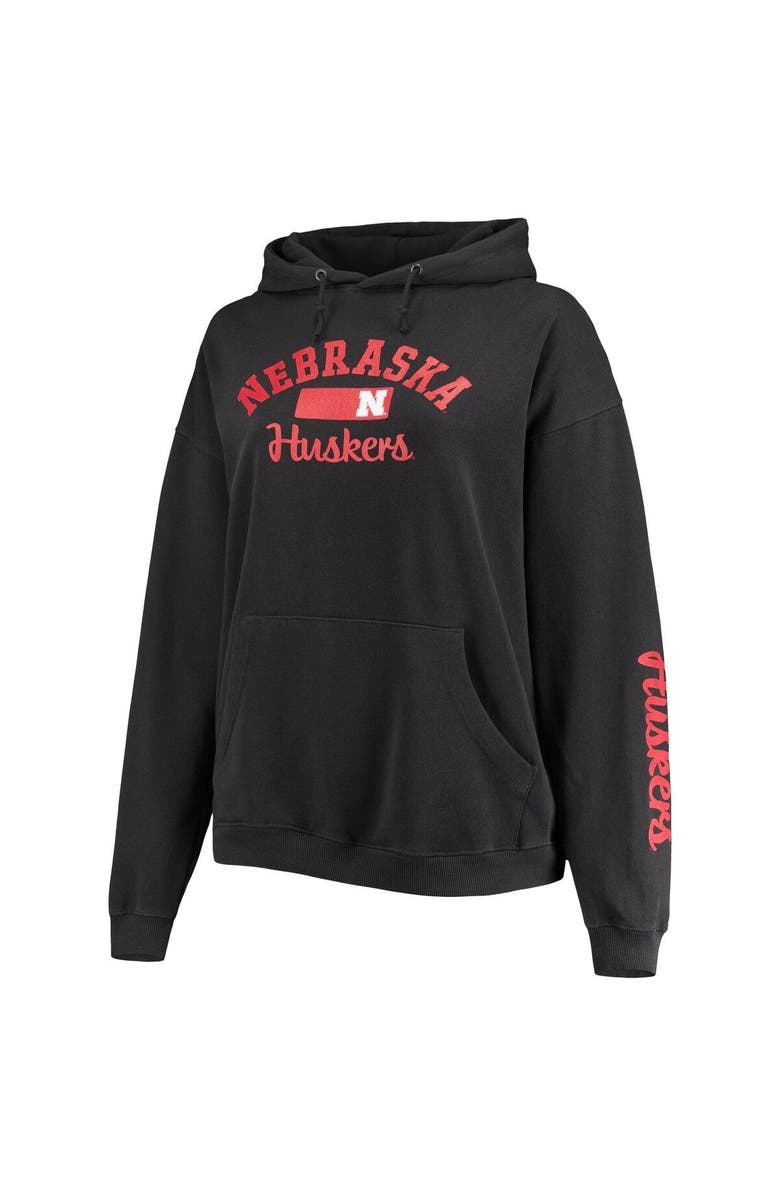 PRESSBOX Women's Pressbox Black Nebraska Huskers Rock n Roll Super Oversized Pullover Hoodie, Alternate, color, Black