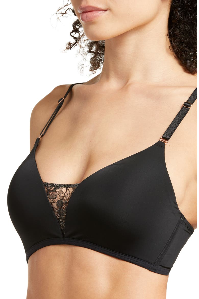 Entice Wireless Push-Up Bra, Alternate, color, BLACK/ NYLON