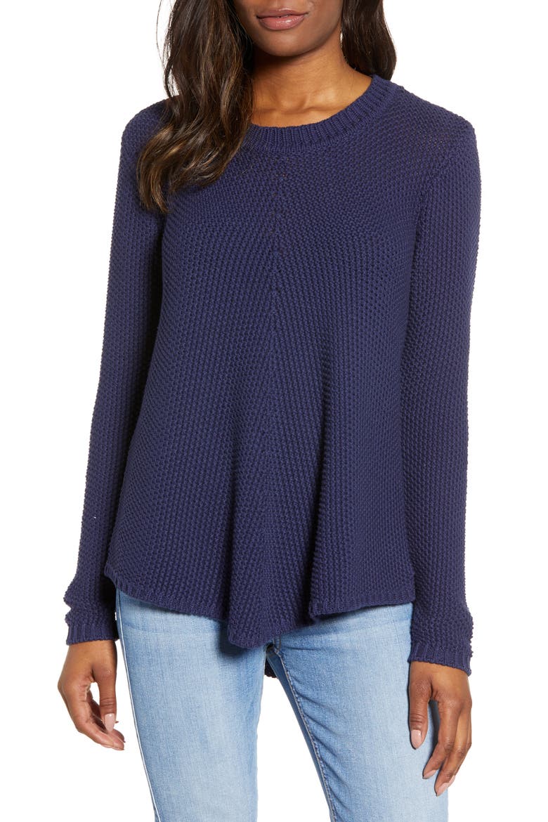 Stitch Stripe Sweater, Main, color, NAVY PEACOAT