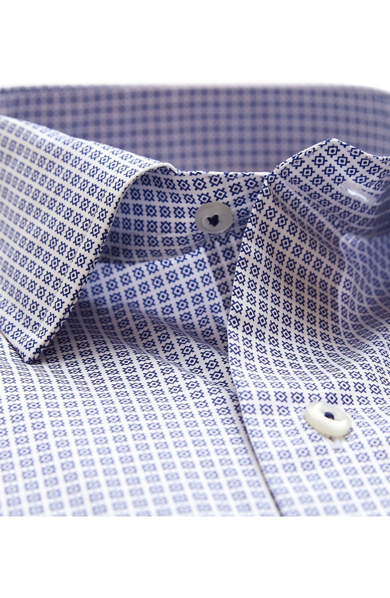 David Donahue Fusion Performance Geo Print Stretch Dress Shirt, Alternate, color,