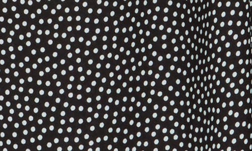 Max Studio Printed Crepe Long Sleeve Top In Black Ivory Polka Dot