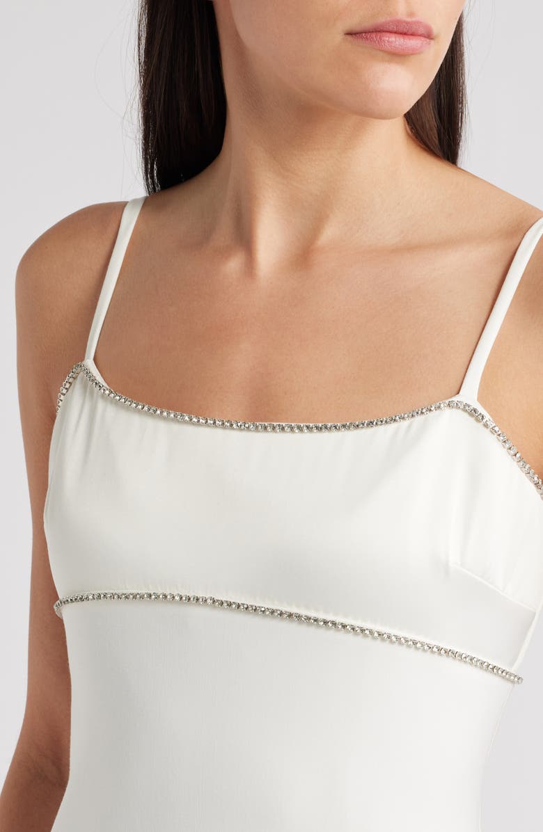 LIKELY Edna Rhinestone Detail Column Gown, Alternate, color, White