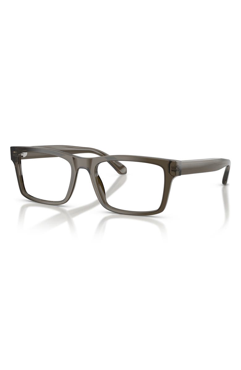 Emporio Armani 57mm Rectangle Optical Glasses, Alternate, color, Shiny Grey / Demo Lens