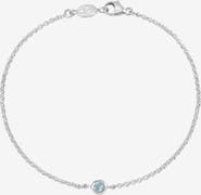 Dower & Hall Single Aquamarine Dewdrop Chain Bracelet