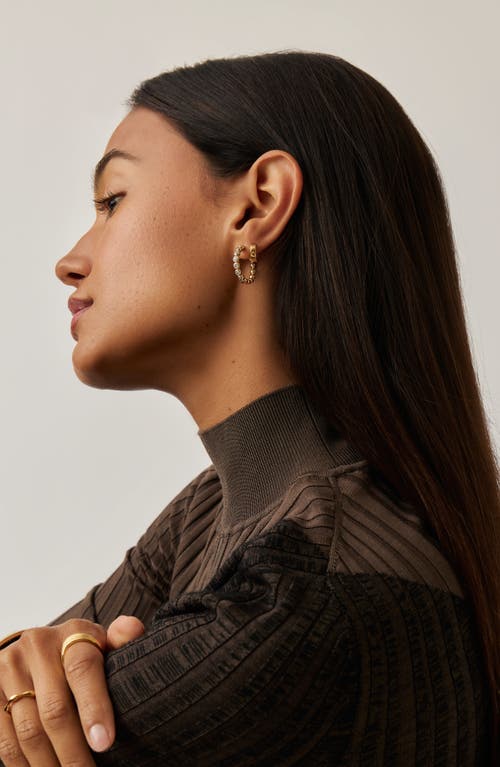 Missoma Medium Tennis Hoop Earrings In Brown