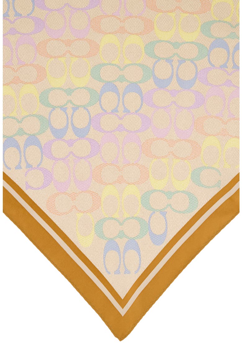 Rainbow Signature C Silk Scarf, Alternate, color, BEIGE MULTI