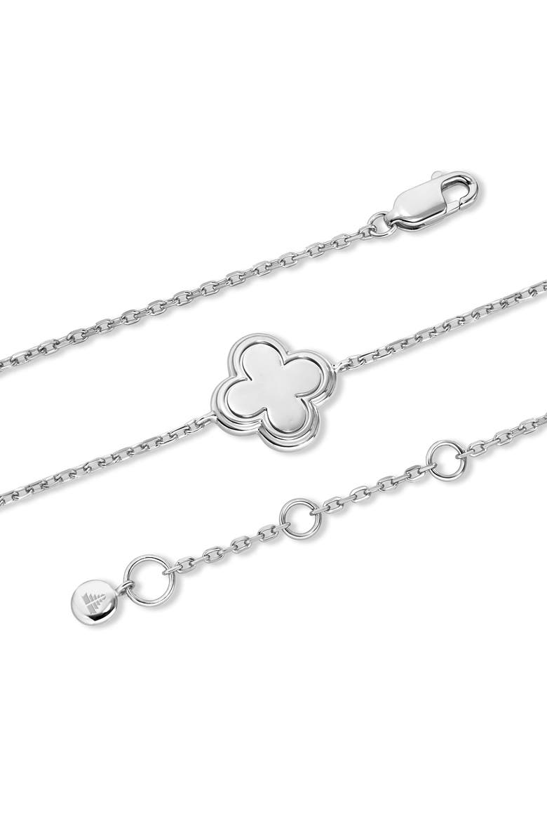 Clover Chain Bracelet in Rhodium Plated Sterling Silver, Alternate, color, Silver