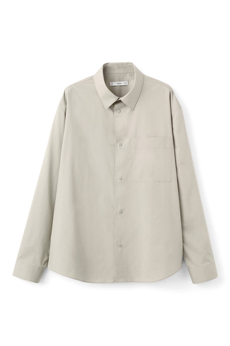Relaxed Fit Solid Snap-Up Shirt, Alternate, color, BEIGE
