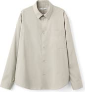 MANGO Relaxed Fit Solid Snap-Up Shirt