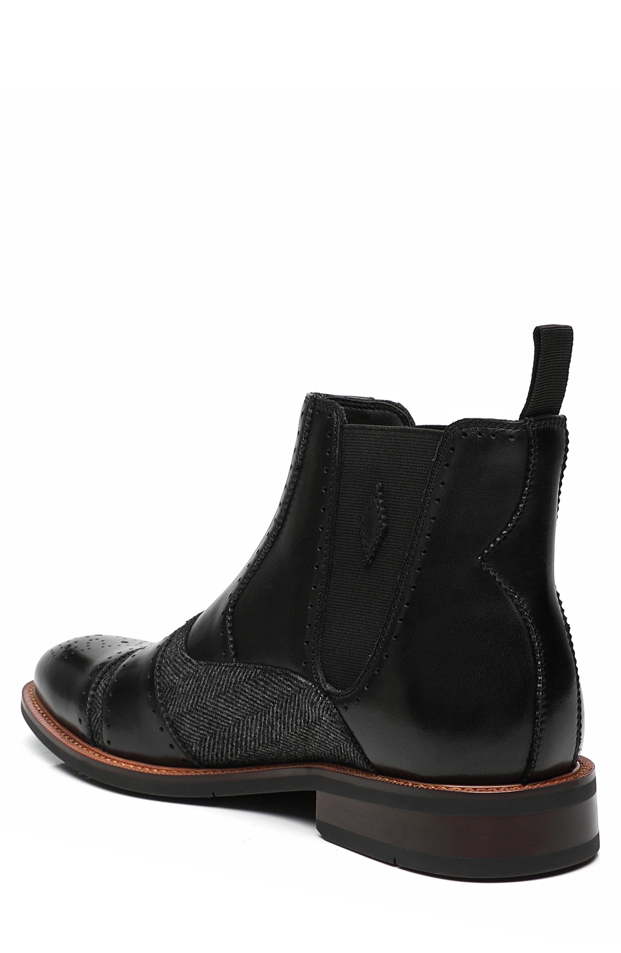 La Milano Louvier Cap Toe Chelsea Boot, Alternate, color, Black