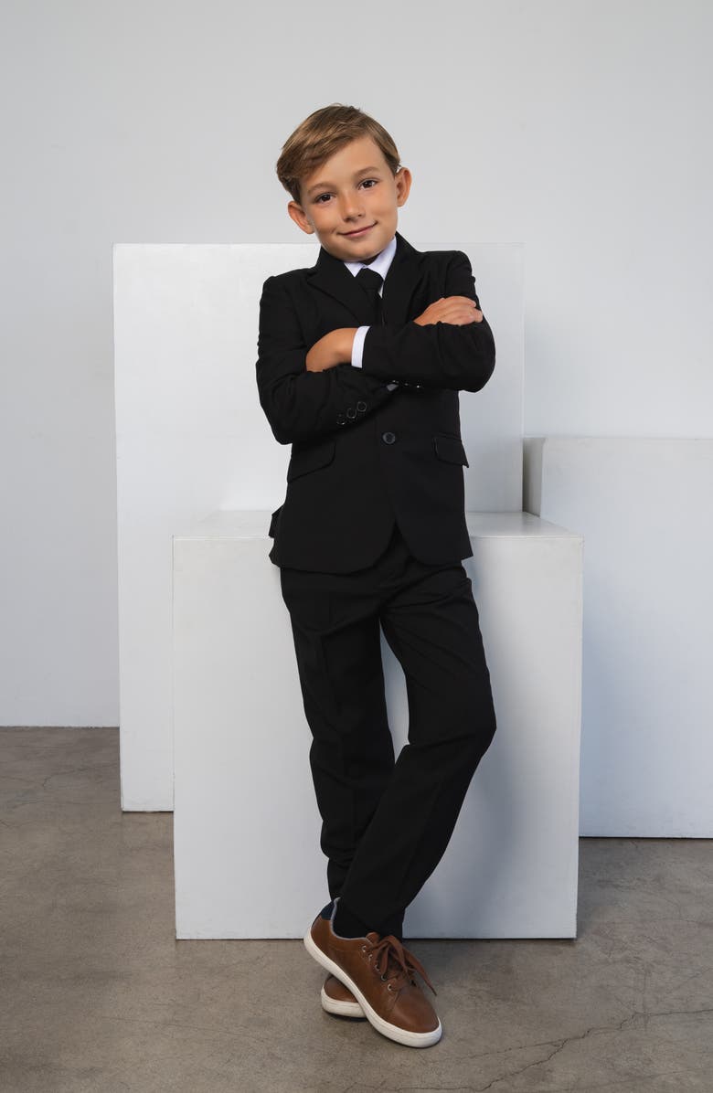 Peanut Butter Collection Kids' 007 5-Piece Slim Fit Suit, Alternate, color, Black