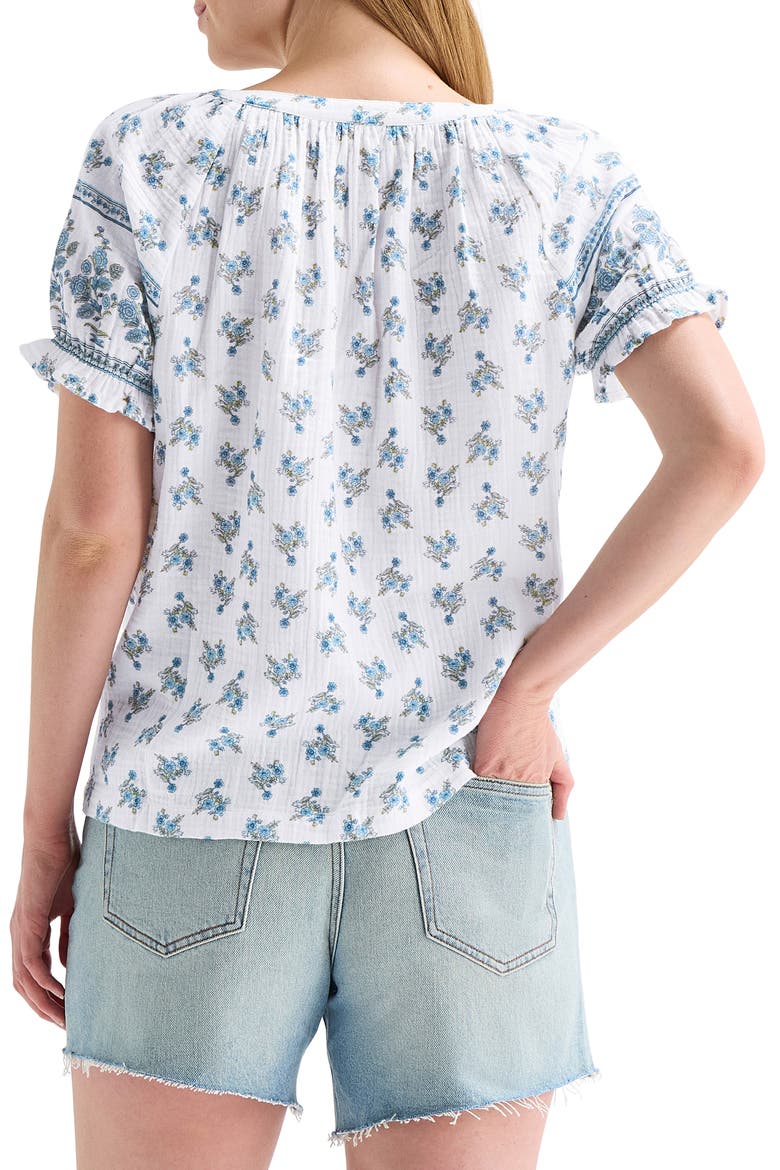 Floral Puff Sleeve Top, Alternate, color, WHITE MULTI