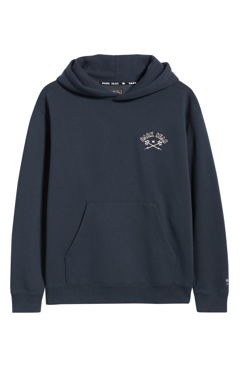 DARK SEAS Burkhart Embroidered Heavyweight Fleece Hoodie, Alternate, color, Navy
