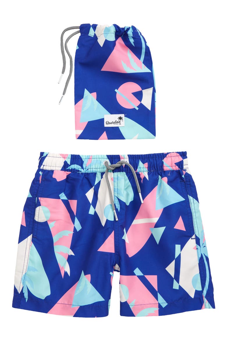 Kids' Overlay Blue Swim Trunks, Main, color, BLUE