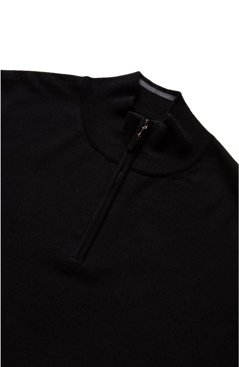 Robert Talbott Eastwood Quarter Zip Sweater, Alternate, color, Black With Gray Tipping