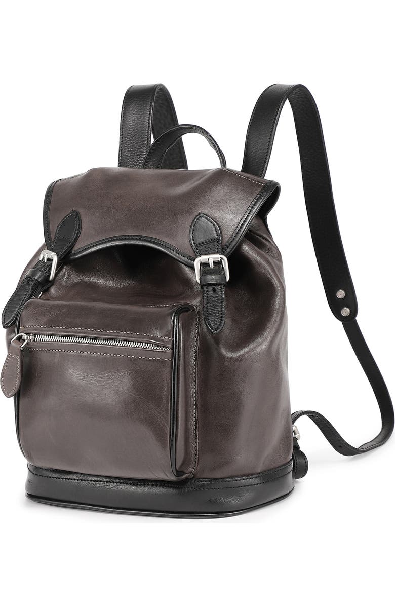 OLD TREND Ficus Genuine Leather Durable Travel Backpack, Alternate, color, Grey