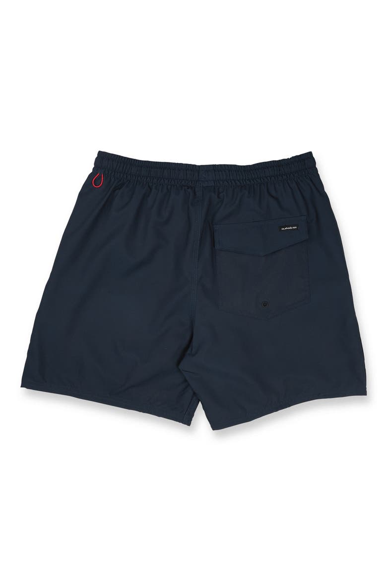 Everyday 17" Solid Stretch Swim Trunks, Alternate, color, TOTAL ECLIPSE
