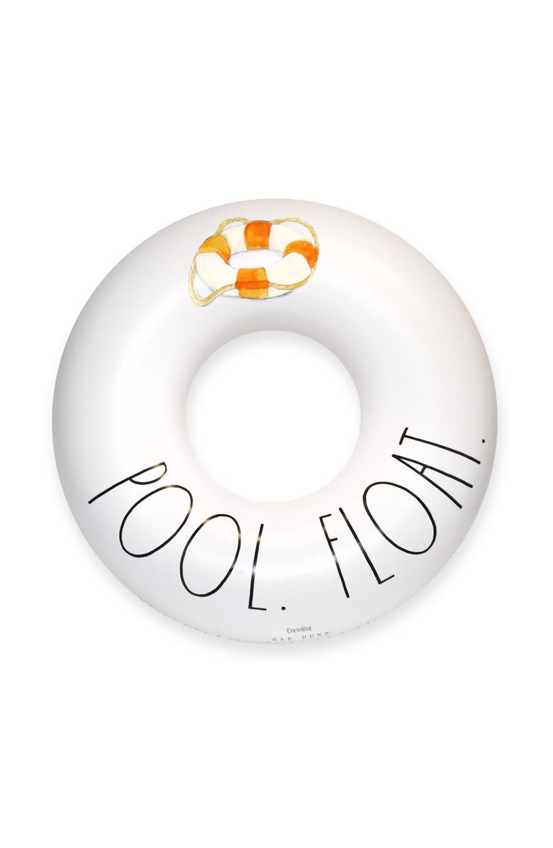 Rae Dunn 48 Inch Pool Ring Coconut Float, Main, color, White