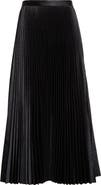 Alaïa Croc Embossed Pleated Faux Leather Midi Skirt