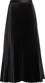 Alaïa Croc Embossed Pleated Faux Leather Midi Skirt