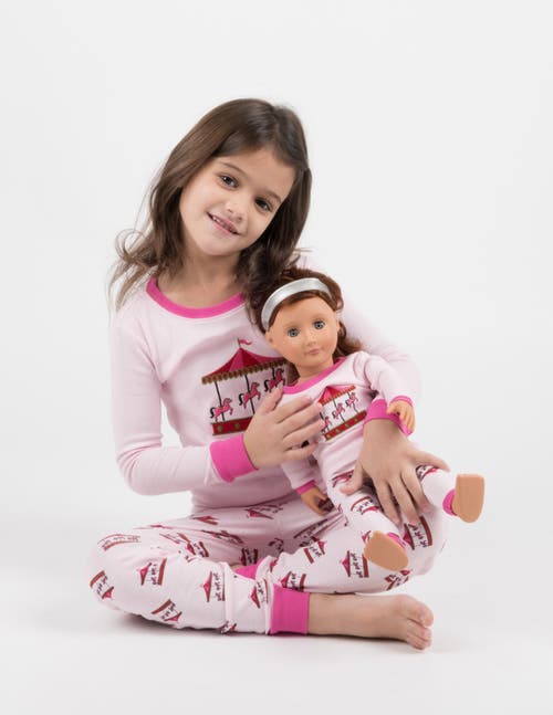 Leveret Girls Matching Doll Printed Cotton Pajamas, Fantasy & Character Prints In Pink