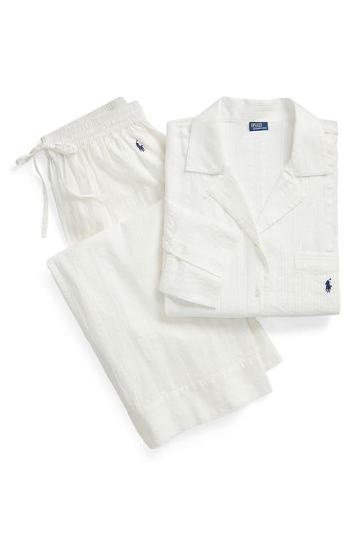 Shop Polo Ralph Lauren Cotton Gauze Pajamas In White Cloud