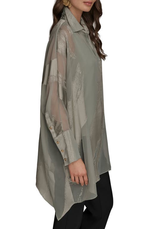 Donna Karan New York Brushstroke Burnout Tunic In Green