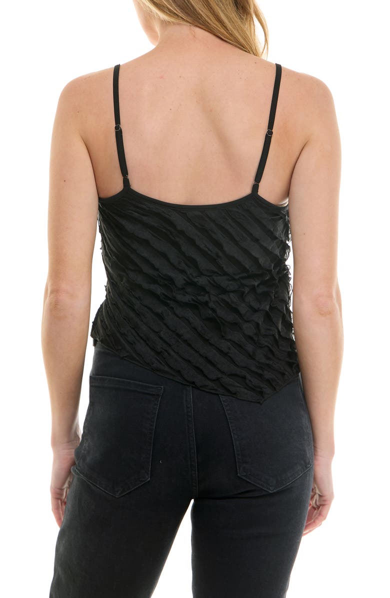 Urban Social Angled Ruffle Camisole, Alternate, color, Black