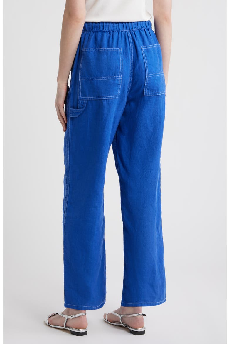 Atlas Linen Drawstring Carpenter Pants, Alternate, color, ROYAL