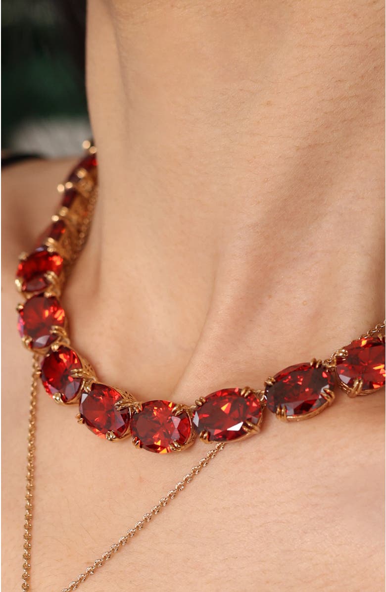 RC RETRO CHIC Cherry Glow Necklace, Alternate, color, Red & Gold