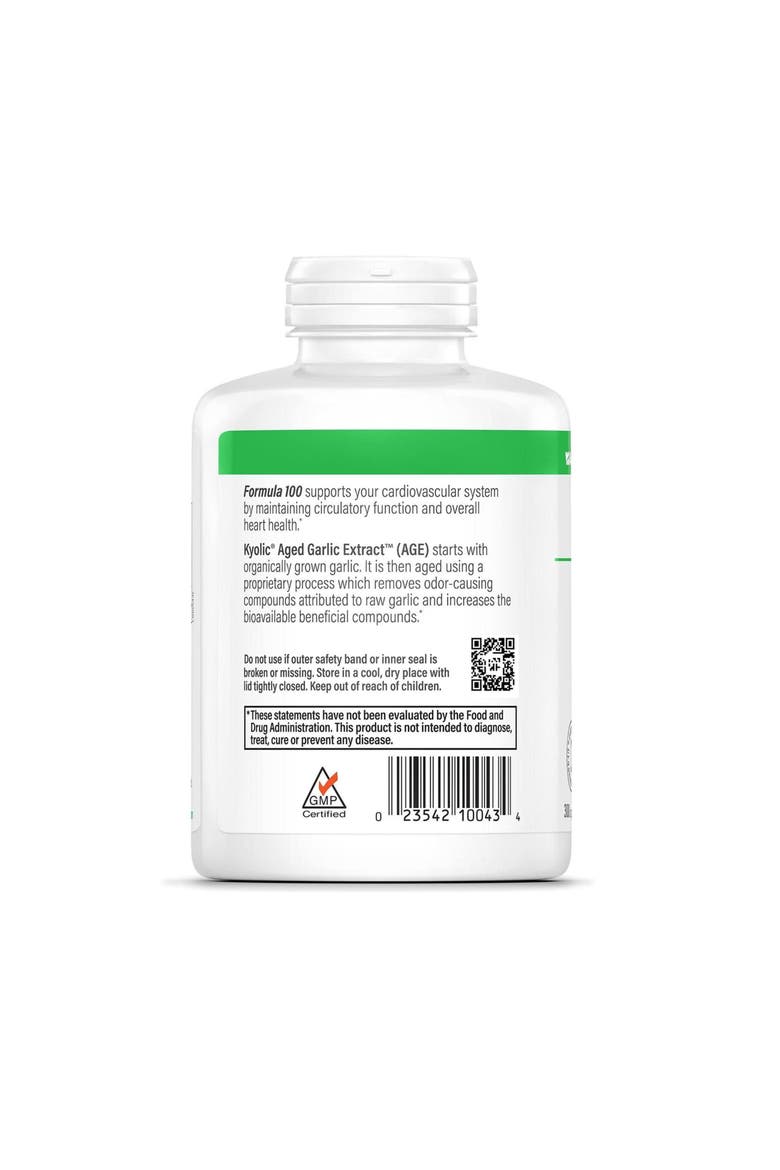 Aged Garlic Extract Formula 100, Cardiovascular Health, capsules 300 Count, Alternate, color, None