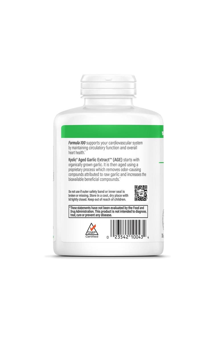 Kyolic Aged Garlic Extract Formula 100, Cardiovascular Health, capsules 300 Count, Alternate, color, NO COLOR