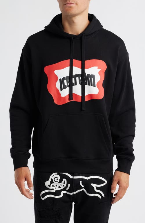Icecream Play Graphic Hoodie In Black