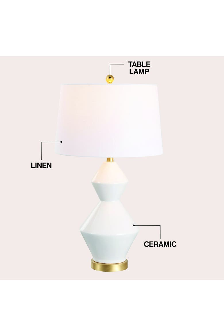 Alba 29" Geometric Ceramic/Metal LED Table Lamp, Alternate, color, White/Gold Leaf
