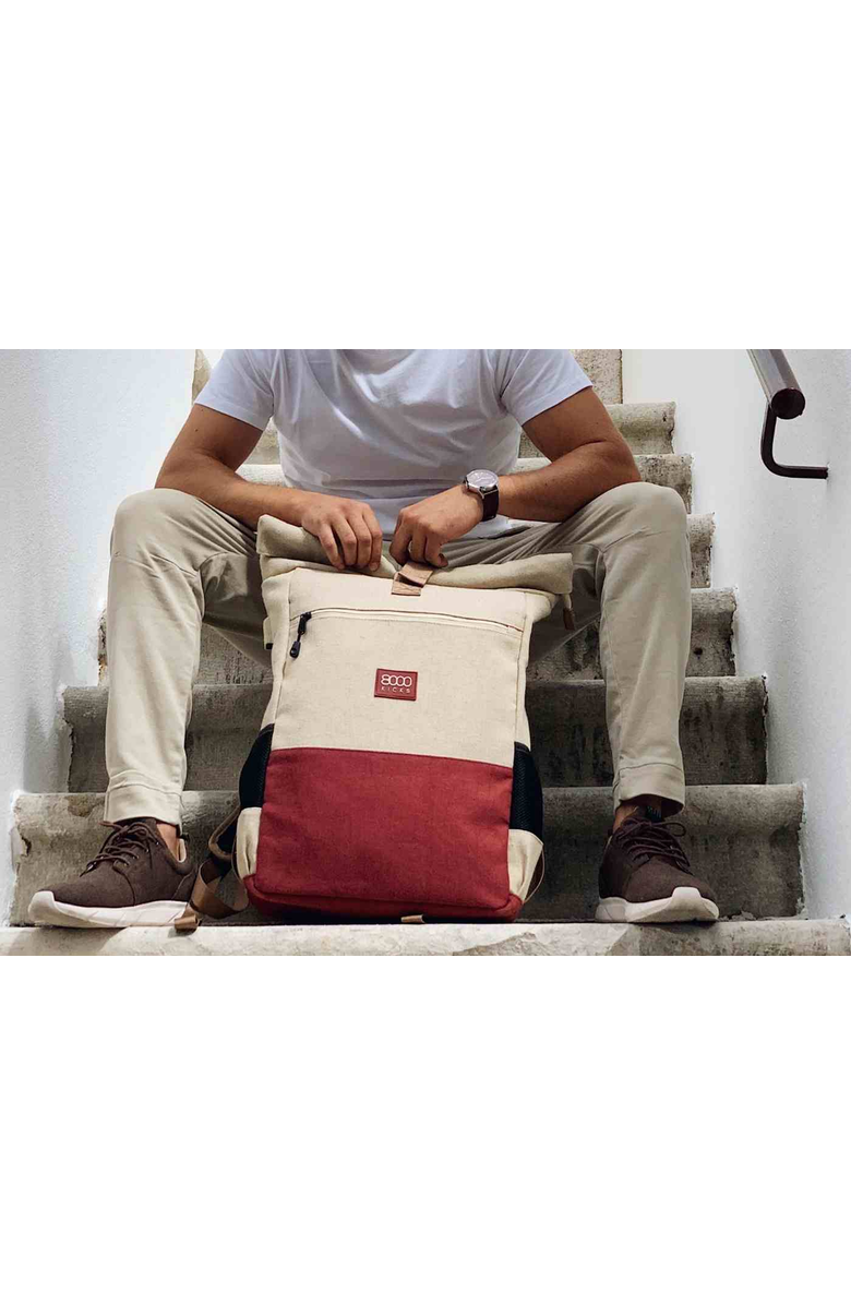 8000Kicks Everyday Backpack, Alternate, color, Beige / Red