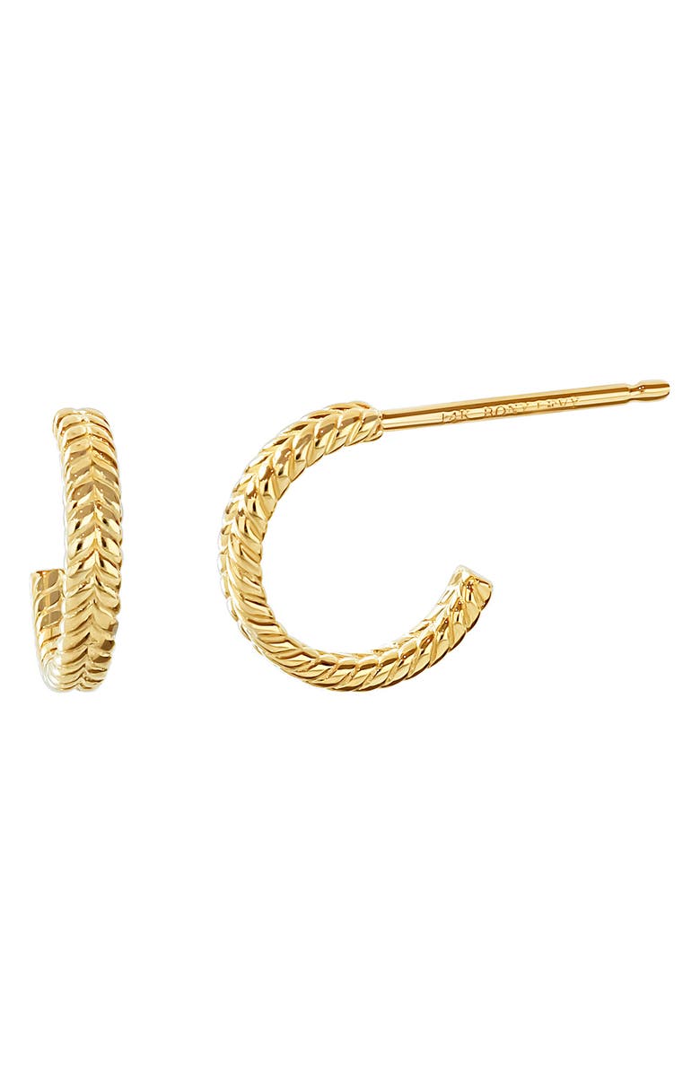Bony Levy 14K Gold Chevron Hoop Earrings, Main, color,