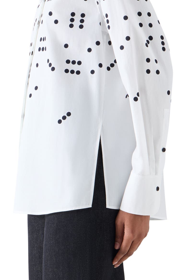 Dice Print Cotton Poplin Shirt, Alternate, color, CREAM-BLACK