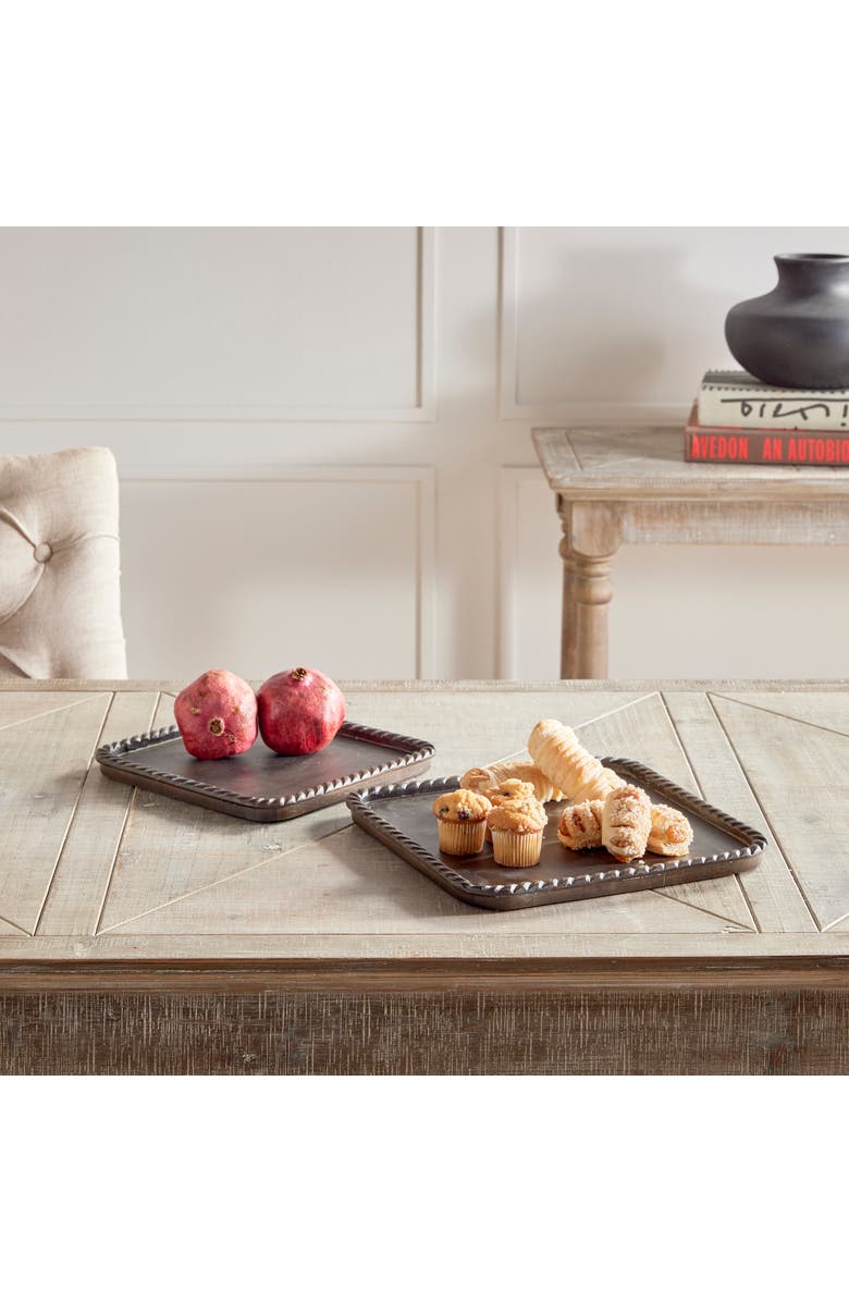 Napa Home & Garden Langley Square Trays Set of 2, Alternate, color, Black